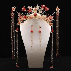 Barrettes à pinces à cheveux, accessoires de mariage chinois rouge, Liusubu Shake Fengguan, vêtements anciens LB232Q