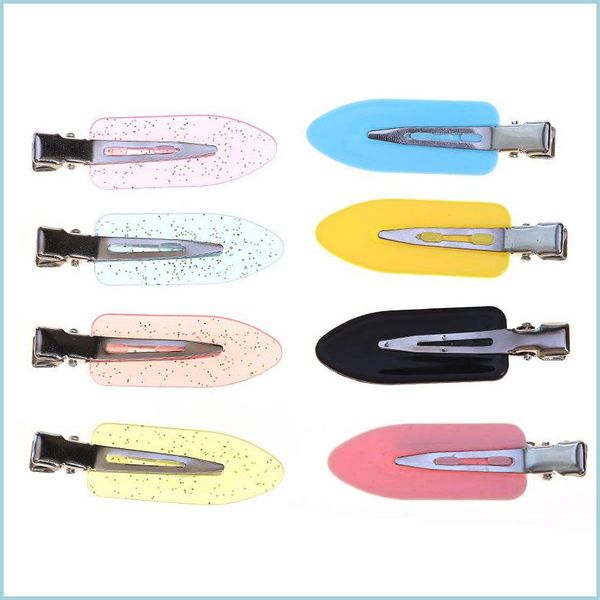 Pinces À Cheveux Barrettes Traceless Bonbons Couleur Pinces À Cheveux Coiffure Maquillage Épingle À Cheveux Petite Feuille Bec De Canard Clip Transparent Fille Enfant J Dhd8S