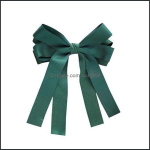 Haarclips Barrettes Vintage Big Bow Hairs Clip For Women Girls Wedding Long Ribbon Koreaanse haarspelden Barrette Accessoires Drop Deli Otmke