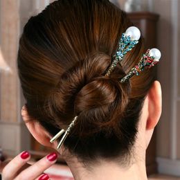 Pinces à cheveux Barrettes Vintage simulé perle bâtons pince pour mariée cristal broche accessoires bijoux femmes 231005