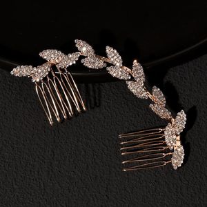 Pinces à cheveux Barrettes accessoires de mariage bandeaux pour femmes alliage tête chaîne élégant strass à la main bijoux de mariée cheveux