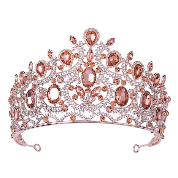 Pinzas para el cabello Barrettes Accesorios de boda para mujeres Novia Tiara Damas de honor Cabeza Corona Shinny Rhinestones Party Big Gem Hairwear JewelryHai