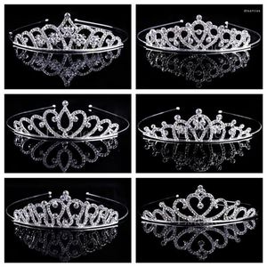 Hair Clips & Barrettes Wedding Bridal Princess Austrian Crystal Tiara Crown Veil Accessory For Girls Children Jewelry Drop ShipHair Stre22