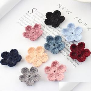 Barrettes à cheveux Barrettes en gros 100pcs à la main feutre Cloget fleur patch autocollant artisanat filles bijoux vêtement chaussures bandeau décoration Otwuk