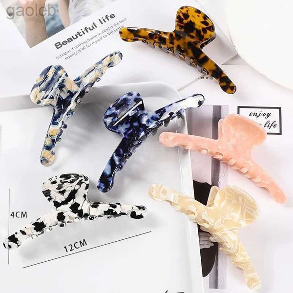 Clips de cheveux Barrettes Femmes Accessoires de cheveux Grands tailles Fashion Acétate Claws Hairs Colorful Pony Pony Claw Clips For Girls 240426