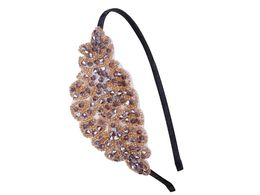 Haarclips Barrettes Womens Vintage 1920s Hand-korrels Retro Big Flower Leaf Flapper Hoofdband voor GiftShair