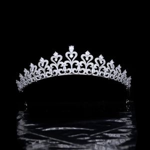 Pinzas para el cabello Barrettes Ymor Classic Love European Zirconia Tiara nupcial Crystal Crown Plated Vestido de novia con accesorios de novia 100
