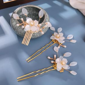 Haarclips Mooie zijkam set delicate bloembladeren haarspel Chinese stijl inzet feestdatum sieraden lb