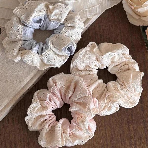 Coix de cheveux Big Flower Lolita Lace Scrunchies Multilleuse surdimensionné des liens de corde français ACCESSOIRES HAGNE