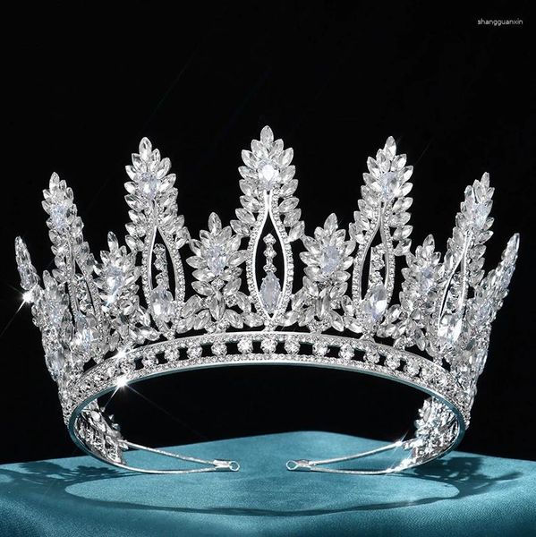 Pinces à cheveux grands diadèmes et couronnes strass zircone diadème pour les mariées bal de promo bandeau accessoires de mariage bijoux de mariée