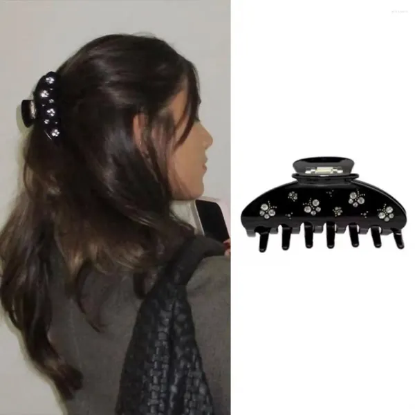 Pinzas para el cabello Clip negro Garra Circón Mariposa Acetato Gran tiburón Agarra Barrette Abrazadera para mujeres Accesorios hechos a mano