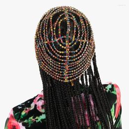 Pinces à cheveux Bling bandeau de mariée Boho strass bandeau bijoux pour femmes luxe cristal chaîne clapet casquette accessoires de mariage