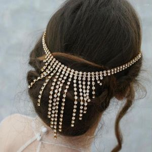 Pinces à cheveux BlingTassel mariage casque strass accessoires chaîne bandeau pour femmes BOHO bohème cristal tête bijoux