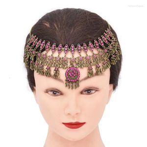 Pinces à cheveux bohème pendentif femmes bandeau strass ethnique gitane déclaration bijoux Afghan gland charmes coiffure femme