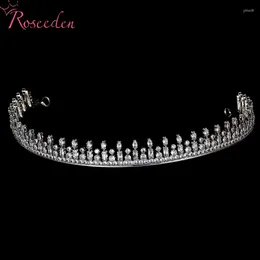 Clips de cheveux Accessoires de mariée Unique Design CZ Wedding Royal Crown Princess Ladies Zircon Tiaras RE6101