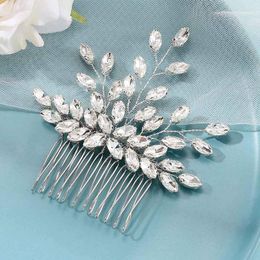Haarclips Bridal Comb Handgemaakte strass Tiaras voor vrouwen zilveren kleur haarspeld bruiloft accessoires mode bruid sieraden