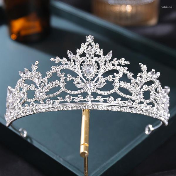 Pinzas para el cabello, corona nupcial, accesorios de joyería de boda, diamantes de imitación barrocos para mujer, Tiaras de cristal, tocado de novia ML