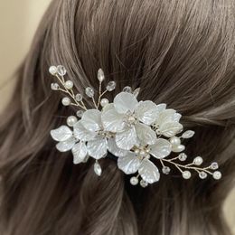 Horquillas para el pelo para novia, cristal, perla, flor, Clip, pasador de estilo Floral, joyería para novia, horquillas, accesorios de boda para dama de honor