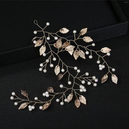 Pinces à cheveux bandeau de mariée casque feuille perle fleur couronne diadème coiffure accessoires de mariage fête bal tête chaîne bijoux