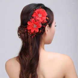 Pinces à cheveux pour coiffure de mariée, fait à la main, fleur, perle, ornements en cristal, strass, accessoires pour robes de mariée