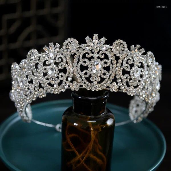 Clips de cheveux Headwear Crowar Crown Fashion Tiaras adapté aux fêtes d'anniversaire de mariage pour femmes Princesse Prom Accessoires de bijoux