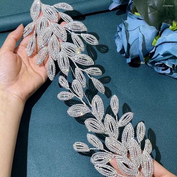 Pinzas para el pelo, tocado de novia hecho a mano, banda de flores de diamantes de imitación, corona de moda de cristal para boda, regalo de fiesta para mujer