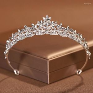 Pinces à cheveux, couvre-chef de mariée, couleur argent, mode femme, couronne de mariage, diadèmes d'anniversaire