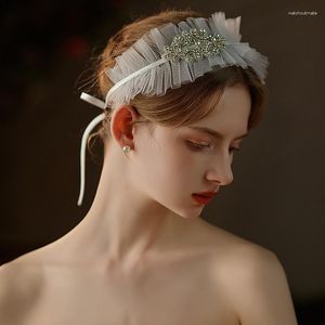 Pinces à cheveux bijoux de mariée cristal strass bandeau casque dentelle bandeau pour mariées femmes fille coiffure accessoires de mariage