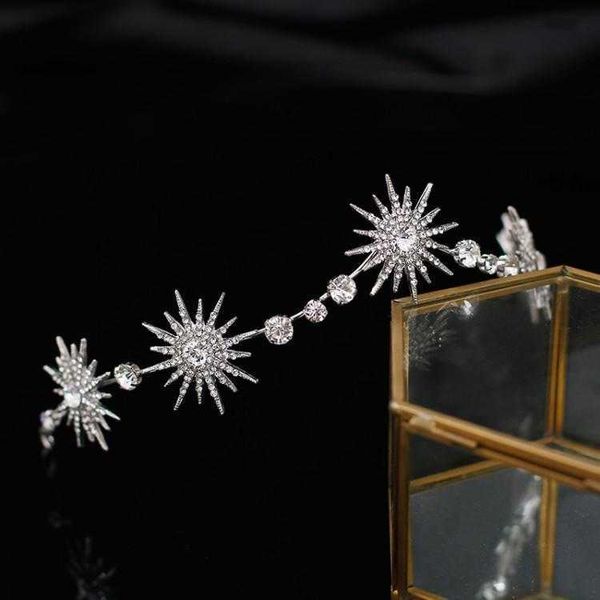 Pinzas para el cabello, joyería nupcial, tocados de estrellas, diademas de cristal con tonos de Rin, Tiaras para novias, tocados para niña, accesorios de boda