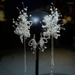 Pinces à cheveux nuptiale coréen perles garnies Chuck boucles d'oreilles ensemble mariage accessoires pour femmes