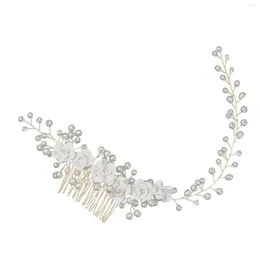 Haarspeldjes Bruids Parel Bloem Kam Mode Elegante Strass Hoofddeksel Voor DIY Accessoire Styling