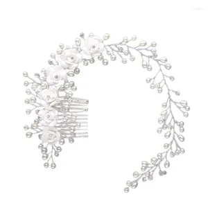 Pinces à cheveux de mariée, peigne à fleurs en perles, à la mode, strass élégants, couvre-chef pour Festival, décoration de tête de fête de mariage