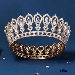 Pinzas para el pelo Tiara nupcial barroca marquesa diamantes de imitación corona redonda accesorios de vestido de novia
