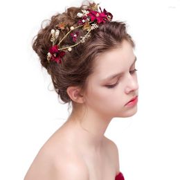 Haarclips Bruids Dragen Strass Simulatie Bloemen Kralen Hoofdband Sieraden Collectie Fancy Bulk Vintage Tiara's Haarband SL