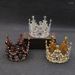 Pinzas para el cabello Tiaras nupciales de la boda Crystal Little Crown Brithday Cake Baking Decorativo Head Jewelry Children's Small Diadem Accesorios