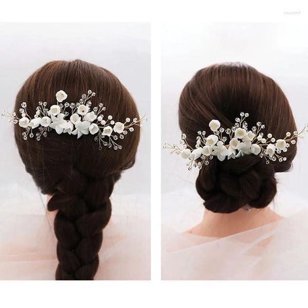 Pinzas para el cabello, accesorios para novia, peine de flores de arcilla polimérica, ropa Retro Han, tocado, plataforma, vestido, inserción NA