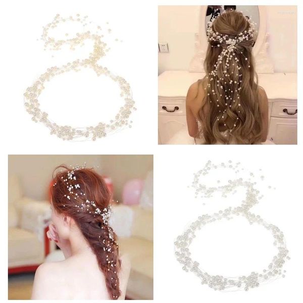 Pinces à cheveux pour mariée, bande de perles faite à la main, 70cm de Long, accessoires de mariage, bandeau, bijoux, mode coréenne, livraison directe