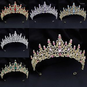 Haarclips Bruid Hoofdkleding Luxe Opal Crystal Wedding Crown Princess Girls Bridal Tiaras and Crowns Birthday Sieradenaccessoires