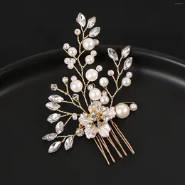 Pinces à cheveux, peignes de mariage, couvre-chef à fleurs, épingles à cheveux en perles, strass latéraux, bijoux de tête pour femmes et filles, accessoire de fête