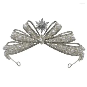 Haarspeldjes Bruid Bruiloft Kroonstijl Luxe Strik Tiara Verjaardag Jurk Accessoires Stropdas Super Fee Hoofdtooi Kristal