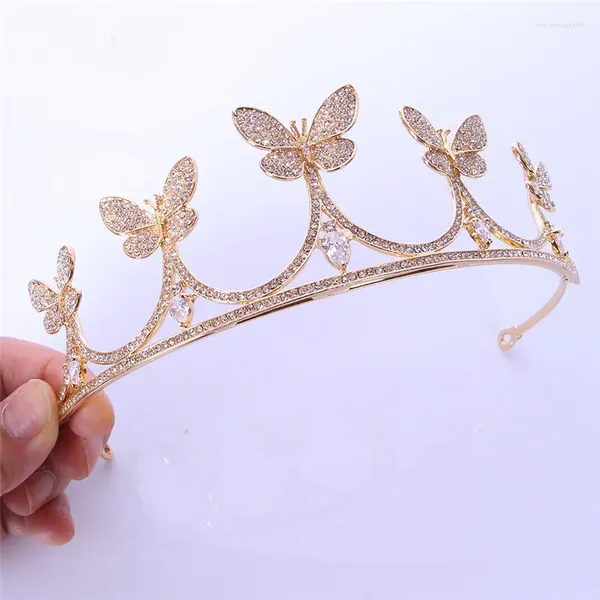 Pinces à cheveux papillon mariée en alliage de Zircon, couronne, couvre-chef coréen Simple pour fête de mariage, vente en gros