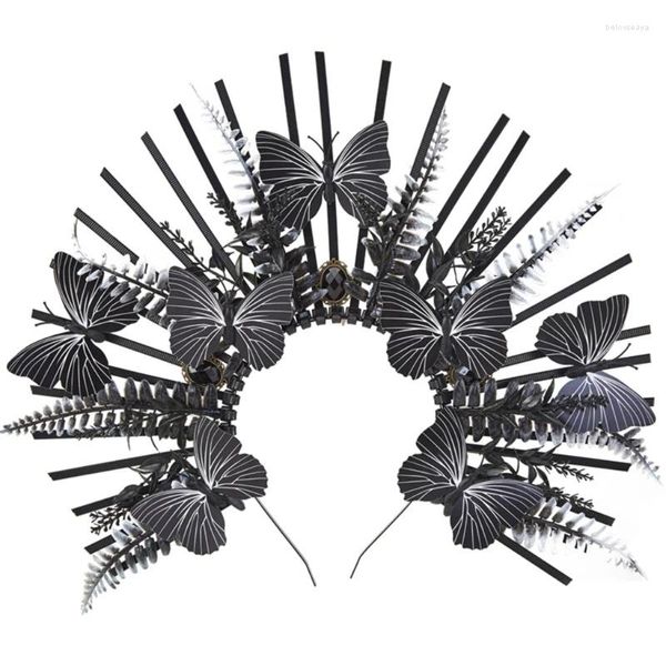 Clips para el cabello Diadema de mariposa HaloCrown Mary Tocado con púas