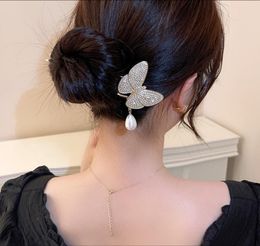 Hair Clips Butterfly Pearl Barokke Vintage Rhinestone Legering eenvoudige accessoires voor vrouwen Fashion Jewelry