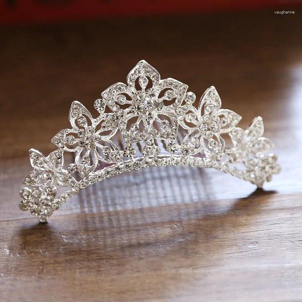 Pinces à cheveux pour enfants filles, strass brillants, peignes diadème, couronne de princesse, épingles à cheveux, bijoux de mariage et d'anniversaire, couvre-chef