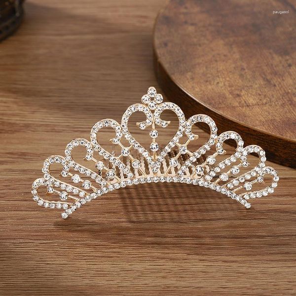 Pinces à cheveux enfants Mini couronnes peigne cristal diadèmes de mariée princesse couronne pour femmes filles strass perle mariage diadème cadeau