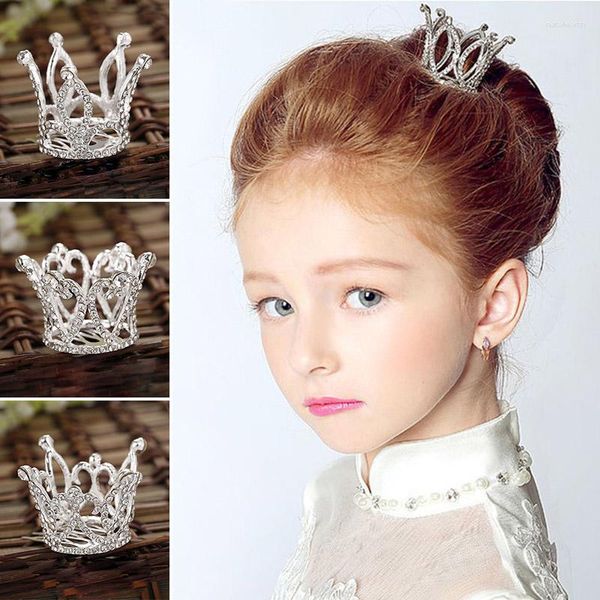 Pinces à cheveux pour enfants, Mini couronne en strass, diadème pour filles, ornements, peigne pour enfants, coiffure, fête d'anniversaire, décoration de gâteau, cadeau