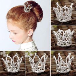 Pinzas para el cabello para niños, Tiara pequeña con diamantes de imitación, corona para niña, joyería a la moda, peine para niño, tocado con horquillas, accesorios de regalo