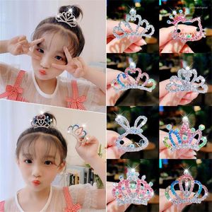 Pinces à cheveux enfants diadèmes couronnes petits enfants filles strass cristal couronne coeur princesse fête accessoires bijoux ornements