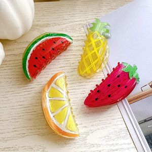 Haarspeldjes China Mode Stijl Grote 11 cm Schattig Fruit Patroon Klauw Clip Accessoires Acryl Voor Vrouwen Meisjes Mooie Haarspeld Headdre