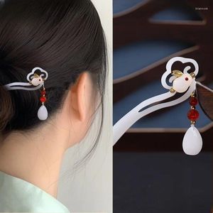 Pinces à cheveux Style ancien chinois, fleur élégante, pompon perlé, bâton Step Shake, épingle à cheveux pour femmes, cadeau